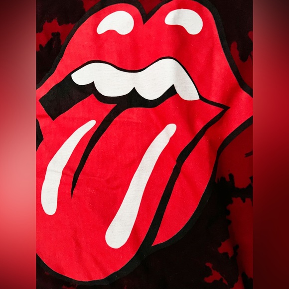 THE ROLLING STONES red tie dye graphic cropped tee shirt - Picture 3 of 8